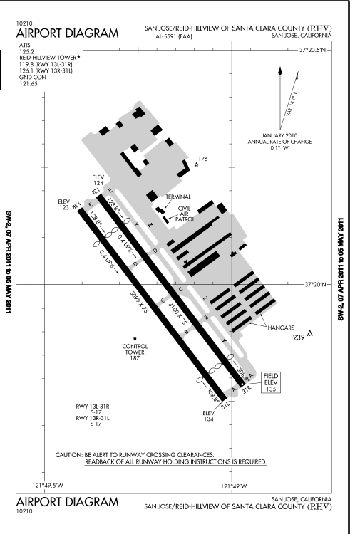 KRHV Airport layout